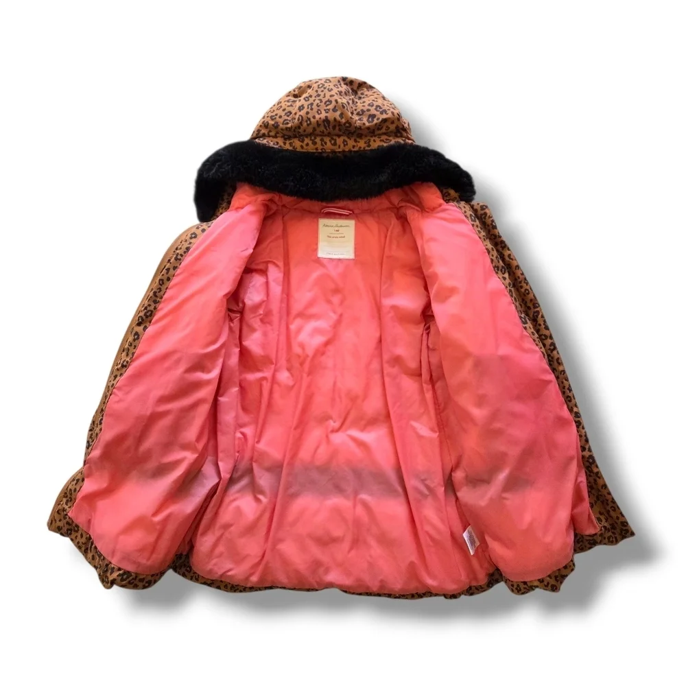 Hanna Andersson Leopard Print Girls Down Jacket 140 Size 10